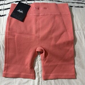Civil Regime x No tomorrow women’s Coral Ribbed Biker Shorts
